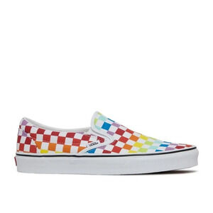 Vans Classic‎ Slip-On Canvas Rainbow Checkerboard Slip-on Unisex Shoes M6.5/W8